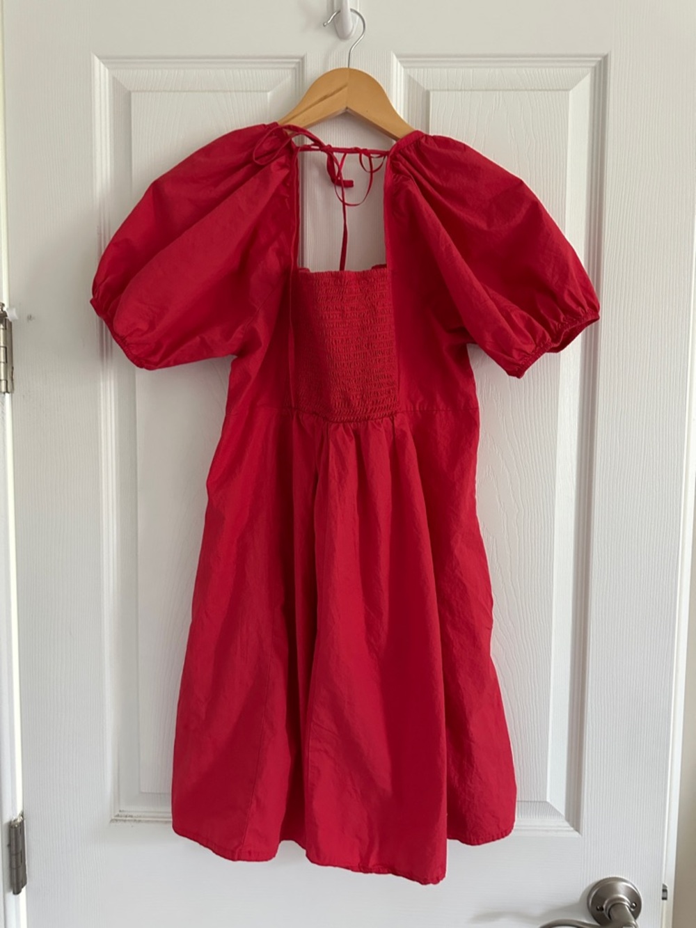 Draper James Orange Puff-Sleeve Square-Neck Dress - Picture 2 of 6